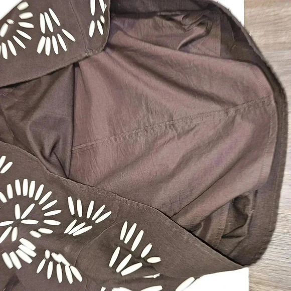 Boden A Line Aztec Sea Shell Chocolate Brown Knee Length Skirt SZ 16 - Picture 6 of 10